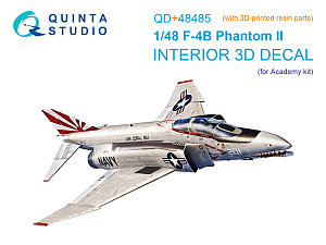 F-4B Phantom II 3D-Printed & coloured Interior on decal paper (Academy) (with 3D-printed resin parts)