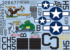 Decal 1/32 Lockheed P-38J-15-LO Lightning 43-28677 H5-B 'Little Buckaroo' (Kits-World)