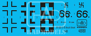 Decal 1/48 Messerschmit  Bf 109G-6 (HAD)