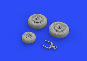 Additions (3D resin printing) 1/48  Aero L-29 'Delfin' wheels with weighted tyre effect (designed to be used with Avant Garde kits)