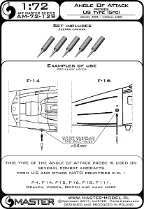 Aircraft detailing sets (brass) 1/72 Angle Of Attack probes - US type (5pcs) 