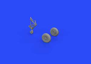 Additions (3D resin printing) 1/72      Vought F4U-1A Corsair wheels with weighted tyre effect (designed to be used with Tamiya kits)