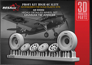 Additions (3D resin printing) 1/48 Grumman TBF (TBM) Avenger Wheels under load (RESArm)