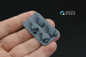 La-5 Detailing Set Pt.3: Landing gear doors, Flaps cover, hatches and panels (Zvezda) (with 3D-printed resin parts) 