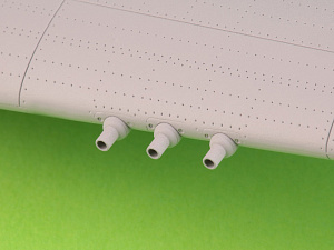 Aircraft detailing sets (brass) 1/48 Curtiss P-40E - gunsight & Pitot Tube & Browning .50 blast tubes with adapter (designed to be used with Eduard model kits)