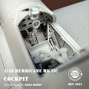 Additions (3D resin printing) 1/48 Hawker Hurricane Mk.IIc Cockpit (designed to be used with Arma Hobby kits)