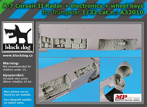 Additions (3D resin printing) 1/32 LTV A-7D/A-7E Corsair II radar + electronics+wheel bays (designed to be used with Trumpeter kits) 