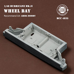 Additions (3D resin printing) 1/48 Hawker Hurricane Mk.II Wheel bay (designed to be used with Arma Hobby kits) (MCC)
