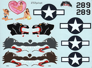 Decal 1/32 North-American B-25J Mitchells 8 gun straffers (Zotz)