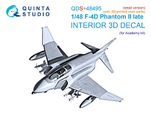 F-4D late Phantom II 3D-Printed & coloured Interior on decal paper (Academy) (Small version) (with 3D-printed resin parts)