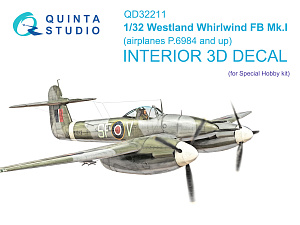 Westland Whirlwind FB Mk.I 3D-Printed & coloured Interior on decal paper (Special Hobby)