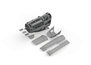 Additions (3D resin printing) 1/48 North-American P-51D-5 Mustang engine (designed to be used with Eduard kits)