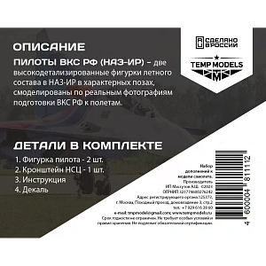 Figures (resin) 1/48 PIlots of the Russian Aerospace Forces. Set No. 6-1 (Temp Models)