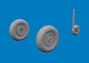 Additions (3D resin printing) 1/72 Messerschmitt Bf-109K-4 wheels 1/72 (designed to be used with Eduard kits)