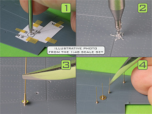 Aircraft detailing sets (brass) 1/32 Focke-Wulf Fw-190A-6-A7/R11 Nightfighter - FuG217 "Neptun" antennas