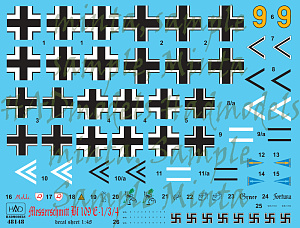 Decal 1/48 Bf 109E1/E3/E4 (4x camo) Part 1 (HAD)