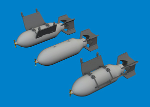 Additions (3D resin printing) 1/48 Curtiss P-40E Warhawk 500lb M64 US bombs 1/48 (designed to be used with Eduard kits)