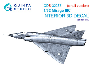 Dassault Mirage IIIC 3D-Printed & coloured Interior on decal paper (Italeri) (Small version)