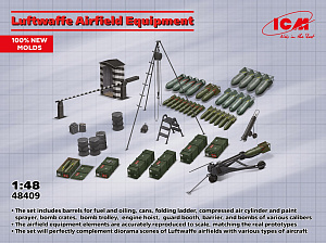 Diorama bases 1/48 Luftwaffe Airfield Equipment (ICM) 