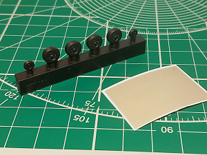 Additions (3D resin printing) 1/144 Chassis wheels under load for the SSJ-100 model + Masks (Amigo Models) 
