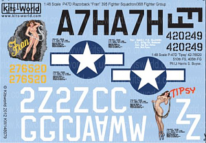 Decal 1/48Republic P-47D Thunderbolt 'Razorback' (Kits-World)