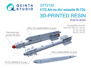 R-73L Air-to-Air Missiles with Launchers, 6 pcs (for all kits)