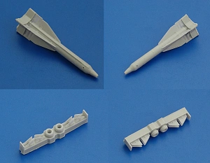 Additions (3D resin printing) 1/72 Aircraft guided missile Kh-29L with launcher AKU-58-1 (Advanced Modeling) 