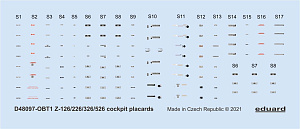 Decal 1/48 Z-126/226/326/526 cockpit placards