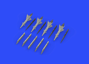 Additions (3D resin printing) 1/72 RS-2US missiles with pylons for Mikoyan MiG-21 (designed to be used with Eduard kits)