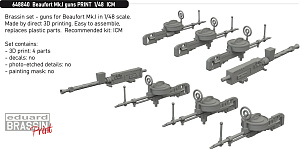 Additions (3D resin printing) 1/48 Bristol Beaufort Mk.I guns (3D-Printed) (designed to be used with ICM kits)