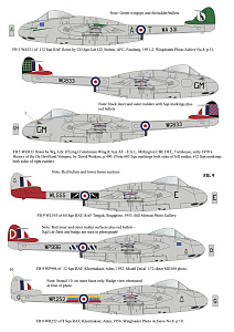 Decal 1/72 de Havilland Vampire F.3, FB.5 & FB.9 Collection (Aims)