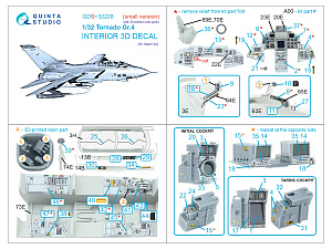 Tornado Gr.4 3D-Printed & coloured Interior on decal paper (Italeri) (Small version) (with 3D-printed resin parts)