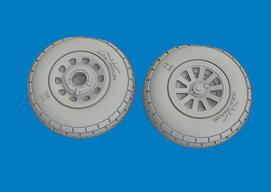 Additions (3D resin printing) 1/72 North-American P-51D Mustang wheels block tread 1/72 (designed to be used with Arma Hobby kits)