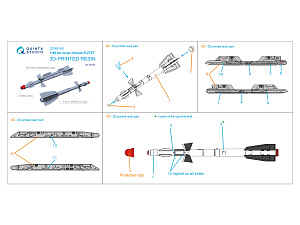 R-27ET Air-to-Air Missiles with Launchers, 2 pcs (for all kits)