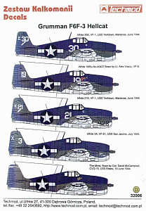 Decal 1/32 Grumman F6F-3 Hellcat (5) (Techmod)