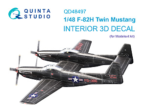 F-82H Twin Mustang 3D-Printed & coloured Interior on decal paper (Modelsvit)