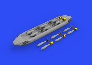 Additions (3D resin printing) 1/48 SUU-20 dispenser with BDU-33 & Mk.76 bombs 