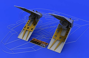 Additions (3D resin printing) 1/48 General-Dynamics/Lockheed-Martin F-16 air brakes (designed to be used with Tamiya kits)