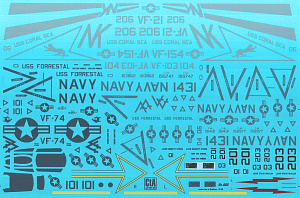 Decal 1/48 "Phantom shades of gray" - Low Viz F-4J/N/S, 7 Markings (Cut then Add)