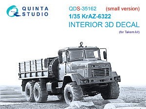 KrAZ-6322 3D-Printed & coloured Interior on decal paper (Takom) (Small version)