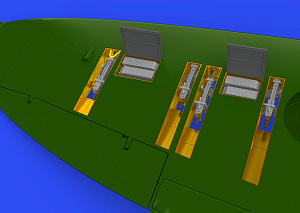 Additions (3D resin printing) 1/48 Spitfire Mk.IIa gun bays