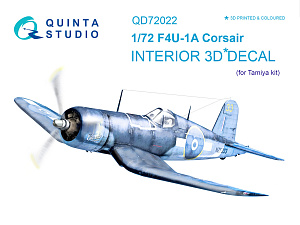 F4U-1A Corsair 3D-Printed & coloured Interior on decal paper (for Tamiya  kit)