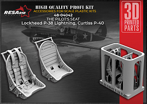 Additions (3D resin printing) 1/48 P-40,P-38 pilot's seat (RESArm)