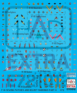 Decal 1/48 F-14 Helmet & dress sewing markings Vol.4 (HAD)
