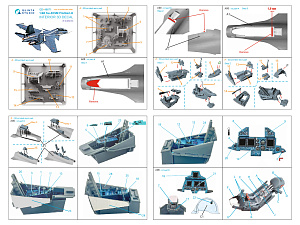 Su-30SM 3D-Printed & coloured Interior on decal paper (Zvezda) (with 3D-printed resin parts)