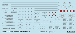 Decal 1/32 Spitfire Mk.IX stencils (TAM/REV)