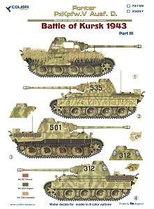 Decal 1/35 Pz.Kpfw.V Panter Ausf. D Battle of Kursk1943 - Part III (Colibri Decals)