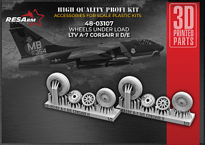 Additions (3D resin printing) 1/48 A-7 D/E Corsair II Wheels under load (RESArm)
