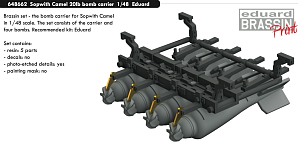 Additions (3D resin printing) 1/48 Sopwith Camel 20lb bomb carrier (designed to be used with Eduard kits)