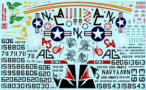 Decal 1/48 "Colorful Prowlers" - Grumman EA-6B, 4 Markings. (Cut then Add)